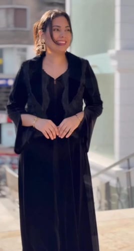 فستان مخمل قطعتين