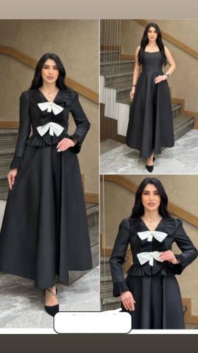 فستان اسود بجاكيت