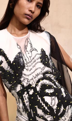 فستان black white