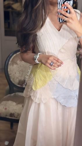 فستان مزين بورد ملون