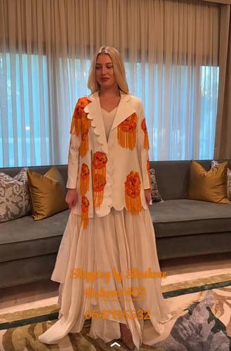 فستان مع جاكيت باكسسوار اورنج