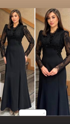 فستان كريب دانتيل