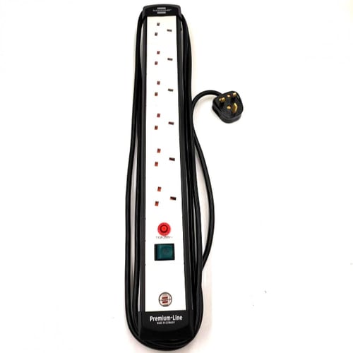 توصيلة كهرباء المانية 6 منافذ سلك بطول 3 متر