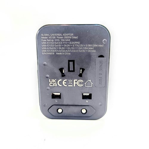 فيش السفر الذكي + شاحن سريع بتقنية PD/QC ومقابس سف...