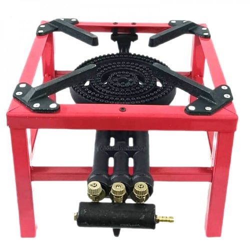 موقد غاز مربع احمر 3 عيون حوامل زهر