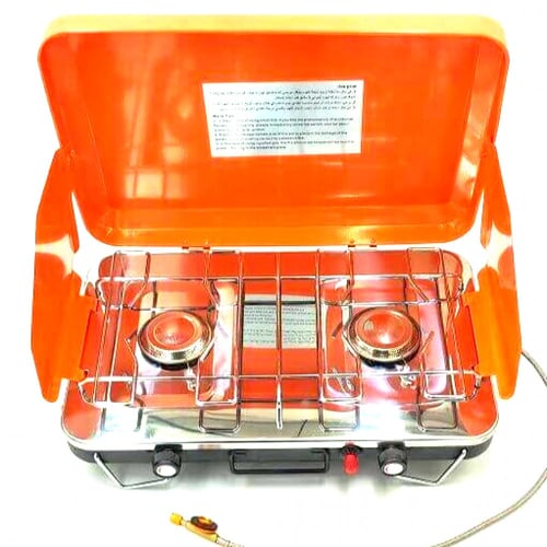 موقد غاز عينين متنقل قابل للطي برتقالي