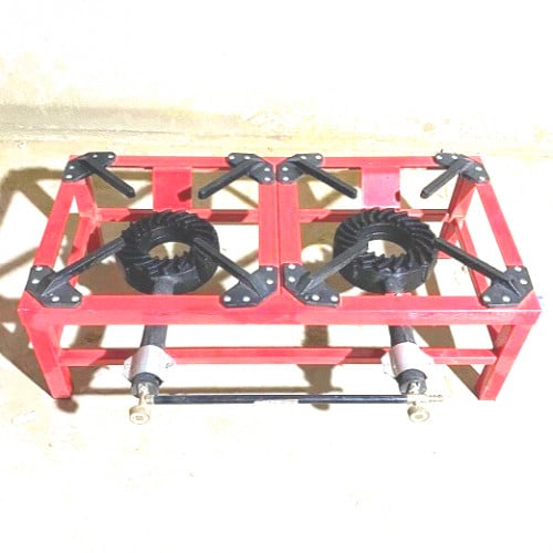 موقد غاز عينين مستطيل احمر حوامل زهر اسود