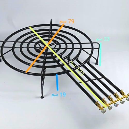 موقد 5 عيون كويتي اسود مدور مفتاح ايطالي