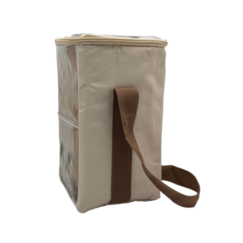 شنطة ترمس قماش بيج شفاف