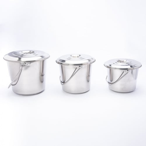 سطل استيل هندي بغطاء