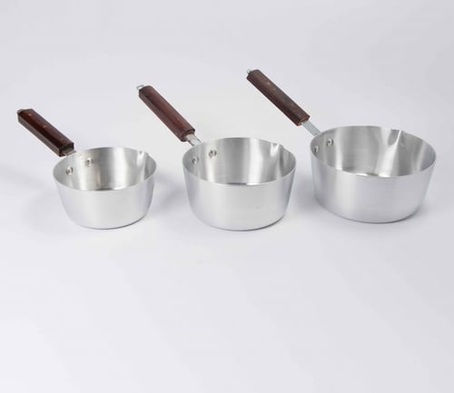 كسرولا معدن طقم 3 قطع مع غطاء