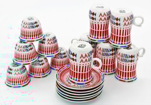 طقم فناجين عسيري احمر