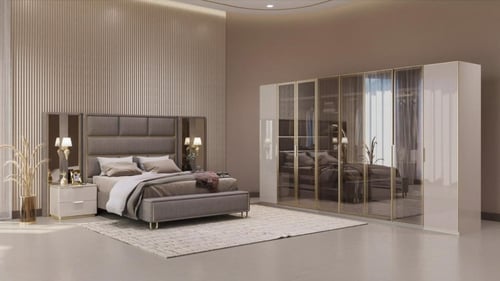 سرير ودولاب وكمدينة عدد2 وتسريحة