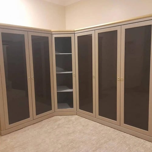 غرفه نوم دولاب زاويه دولاب ادراج خزنه وسرير وتسريح...