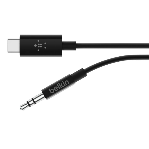 belkin وصلة صوت بيلكن 3.5 مم تايب سي 90 سم - اسود...
