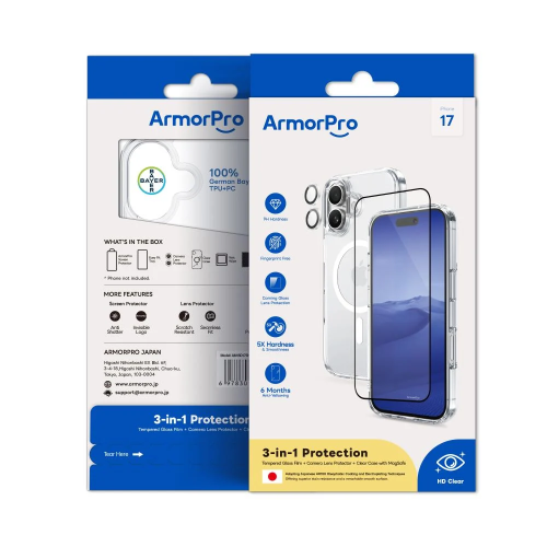 بكج ArmorPro ثلاثة في واحد ( كفر ماج سيف شفاف + حم...