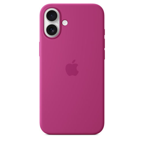 جراب ابل سيلكون 16 , 16 بلس -وردي