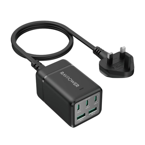 راف باور - منصة شحن بـ3 منافذ تايب سي و منفذين يو...