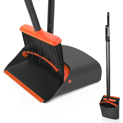 باهرة طقم مكنسة وجاروف بمقبض طويل لتنظيف جميع الار...