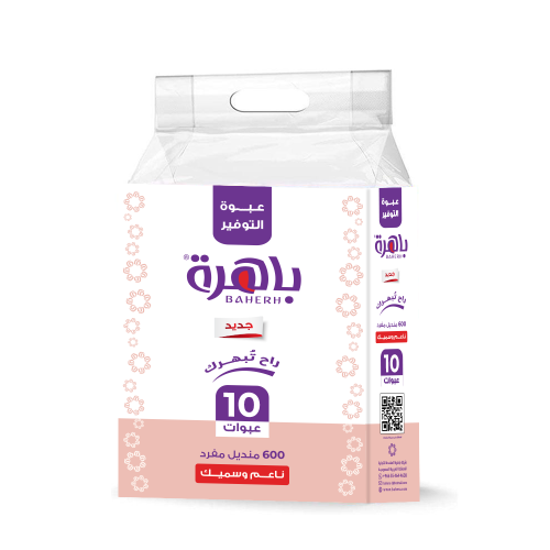 مناديل باهرة 600 منديل مفرد ناعم وسميك × 10 علبة