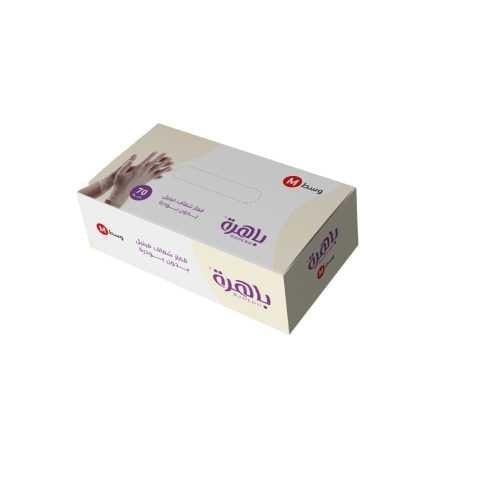 قفاز شفاف فينيل وسط M من باهرة - 70 حبة