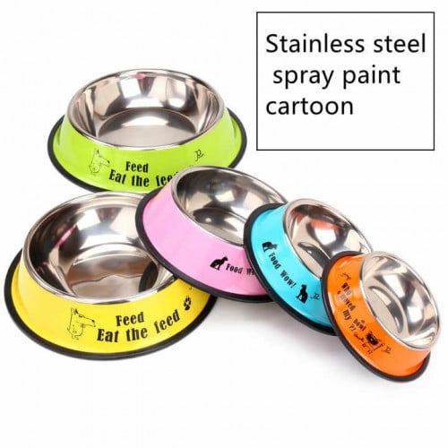 صحن ستيل كلاب وقطط yb-483 مقاس 30 سم