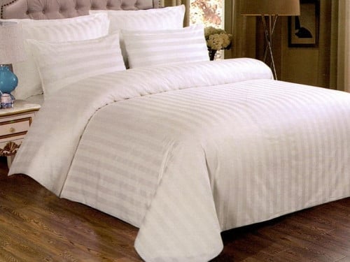 درزن 12 PCS طقم كامل مفارش VIP فندقية 300غرزه مقلم...