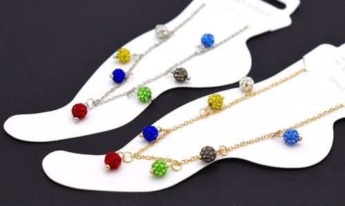 خلخال قدم انيق متوفر باللونين الذهبي والفضي