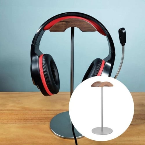 حامل سماعة رأس للألعاب من خشب الجوز الطبيعي مع قاع...