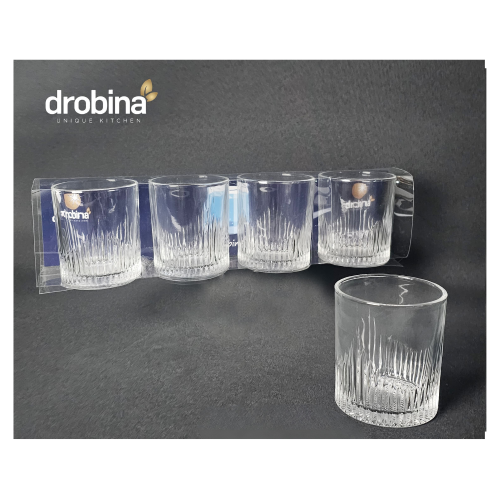 طقم كاسات عصير زجاج كريستال 4 حبة شفاف