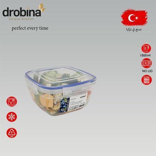 حافظة طعام تركي drobina مربع 1500مل