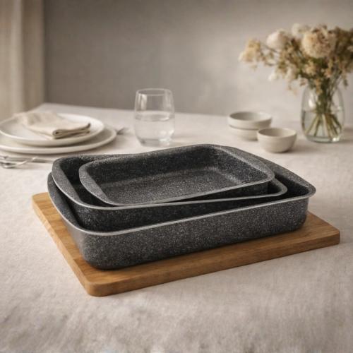 صواني غرانيت تركي دروبينا مستطيل رمادي