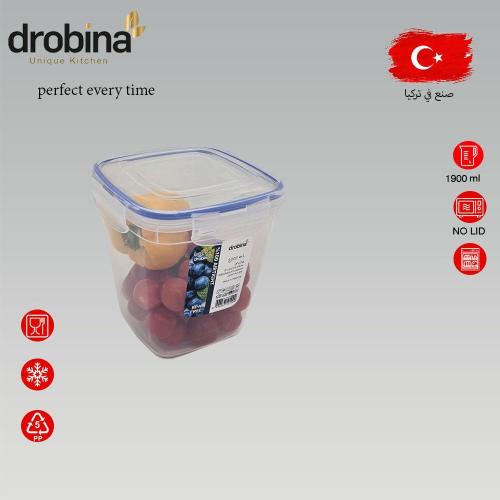 حافظة طعام تركي drobina مربع عميق 1900 مل