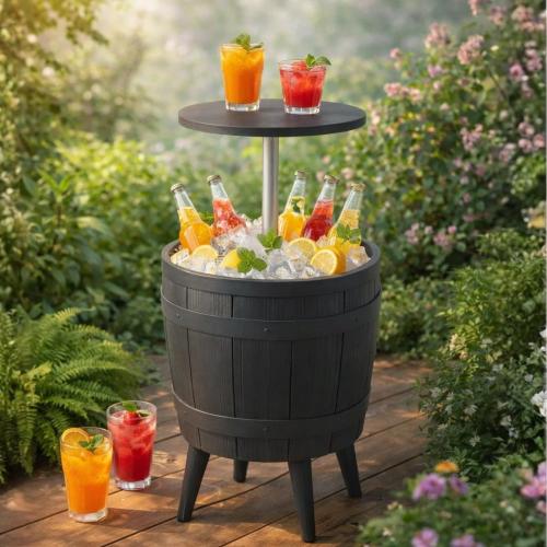 طاولة مع حافظة ثلج من دروبينا