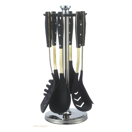 ملاعق غرف 7 قطع سيلكون BLACK ذهبي drobina