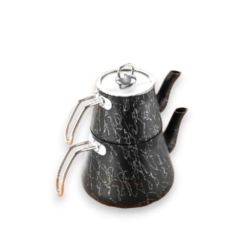 طقم براريد شاي غرانيت دورين اسود فضي L