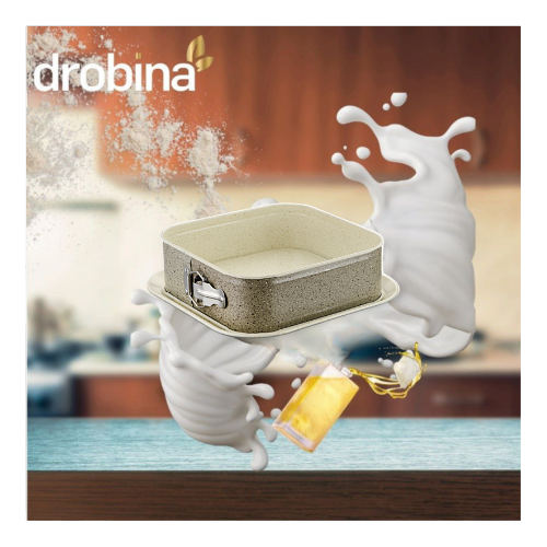 قالب كيك مربع بقفل 24سم دروبينا Grey