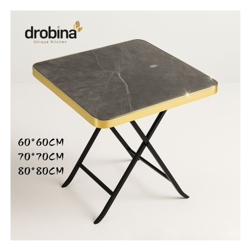 طاولة مربع قابلة للطي رمادي ذهبي