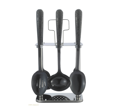 طقم ملاعق بستاند اسود