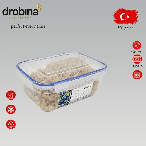 حافظة طعام تركي drobina مستطيل 4000 مل