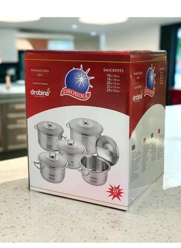 طقم قدور دروبينا 10 قطع ستيل تركي
