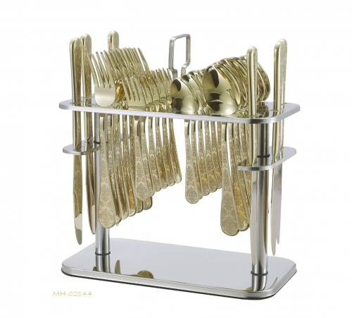 طقم ملاعق 30 قطعة ذهبي كامل drobina