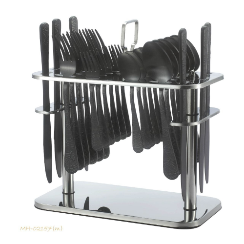 طقم ملاعق 30 قطعة أسود مات drobina