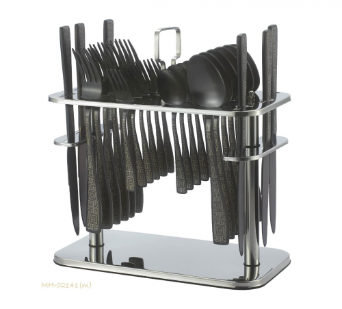 طقم ملاعق 30 قطعة أسود مات drobina