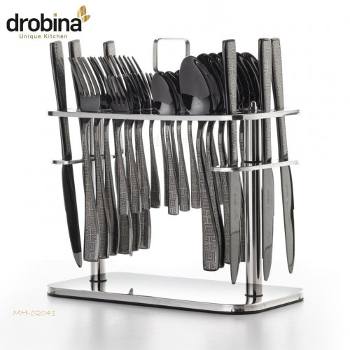 طقم ملاعق 30 قطعة أسود كامل drobina