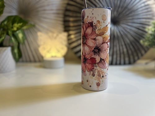 كوب حافظ للحرارة بتصميم ورود