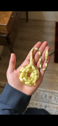 مسباح كهرمان طبيعي حجر واحد