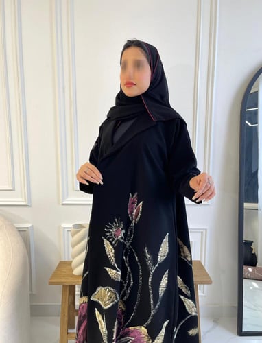 Z165 / قماش كريب ورسم يدوي امام وخلف