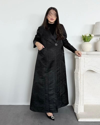 Z365 / قماش جاكار مشجر قصة بليزر مبطن مع جيوب