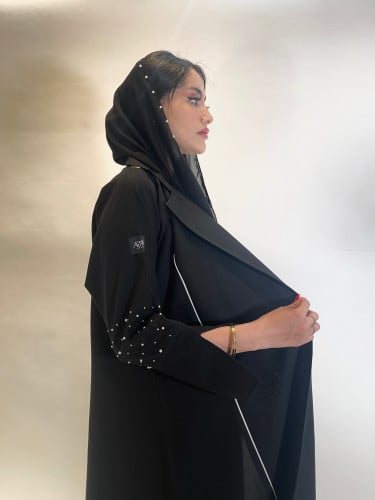 قماش كريب كتان وشك لولو وخرز